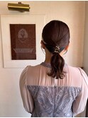お呼ばれヘアセットアップスタイル大人可愛いまとめ髪
