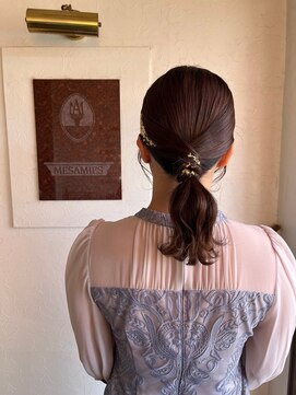 美容室 メザミー MESAMIES お呼ばれヘアセットアップスタイル大人可愛いまとめ髪