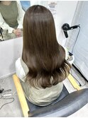 くびれヘア縮毛矯正アプリコットオレンジ夏ハイライト《用賀》