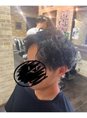 波巻きパーマ×ツーブロック