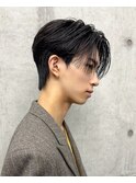 シースルーセンターパートマッシュダウンパーマ