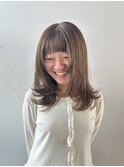 透明感カラー【新潟/オリーブベージュ/レイヤーカット】