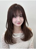 レイヤーカット/小顔ヘア/ココアベージュ[福岡天神]