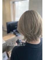 ヘアメイク リヴ(Hair Make Liv)&nbsp;似合わせカット×ミディアム×ベージュカラー