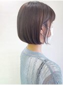 グレージュ×ミニボブ