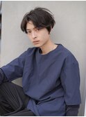 センターパート毛流れスパイラル