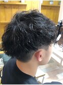 高め/刈り上げ/一周/ツーブロック/波巻き/メンズパーマ
