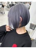 保存必須【海外風ハイトーンボブ】ラベンダーアッシュ