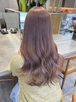 サンク 原宿 表参道(cinq) ピンクベージュピンクミルクティーブリーチありダブルカラー