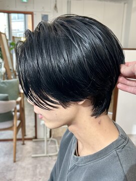 ファルベ(Farbe) ニュアンスパーマ/センターパート/ベリーショート/アッシュ