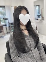 ハピネス 梅田茶屋町店(HAPPINESS)&nbsp;韓国ヘア レイヤーカット ワンカールレイヤー ダークグレージュ