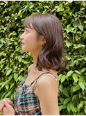 パーマ ニュアンスパーマ レイヤー 顔まわりカット 艶カラー