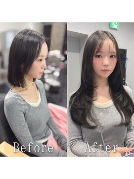あるじゃんすー 梅田店 コリアンブラック#シールエクステ#くびれヘア#レイヤー#梅田