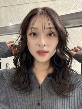 メゾンアクア 表参道(Maison ACQUA) +小顔ミディアムパーマミディアム/デジタルパーマボブパーマ前髪