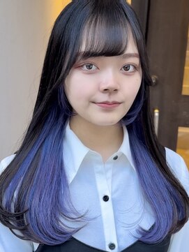 ミーム 原宿 表参道(meme) ”韓国風インナーカラーラベンダー×レイヤーカット