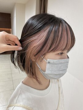 スウィープ 札幌大通(sweep) ピンクインナーカラーで小顔効果☆札幌大通/ボブ