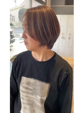 バランス ヘアーアンドアイラッシュ 野田店(balance.) 大人ショートボブ