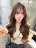 イメチェンヘアスタイル小顔に見せるヘアココアベージュ