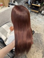 チャプター 問屋町(chapter)&nbsp;ブリーチなしピンクブラウンカラー顔周りレイヤーカット韓国ヘア