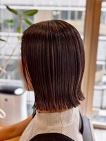ヘアリゾート粋 ティガ 池袋店(tiga)&nbsp;切りっぱなしボブ/オレンジブラウン