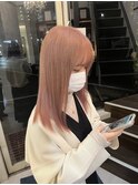 黒髪からハイトーンピンクベージュ☆
