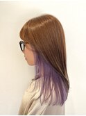 キャラメルベージュ×ペールラベンダー