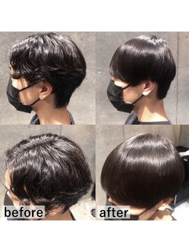 エノア 銀座(ENORE) メンズ縮毛矯正でくせ毛改善!自然なストレートマッシュスタイル