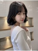 褒められる、顔まわりカット韓国ボブタンバルモリ黒髪ボブ