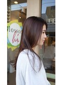 大人可愛い小顔ロングダークアッシュグレージュブリーチなし