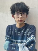 マッシュパーマ＋ショートウルフ アッシュブラック/立川