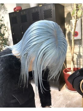 ヲタク(wotaku.) 水色カラーペールペールブルーホワイトカラーダブルブリーチ