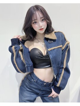 オリジンズヘアーセカンド 守谷店(Origins hair 2nd) 外ハネミディ×グレージュ系カラー×BYKARTE TR