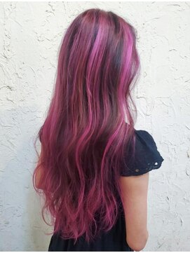 フロール(Flor) 【Flor_戸塚】３Dカラー/メッシュ+ピンク×バイオレット