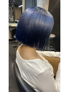 ヘア フラッグ 西葛西店(hair flag) 【ネイビーブルー】ミニボブ