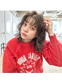 20代30代大人可愛い斜めバング/ストレートボブ/シルキーベージュ