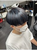 マッシュ ハイライト メッシュ ブルーカラー
