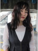 セミロング　ゆるナチュラル　ラフウェーブ　　20代30代40代
