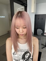 ナンバー 竪町(number+)&nbsp;20代30代ソフトウルフ肩ラインダブルカラーピンクカラー