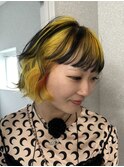 天神大名レイヤーカットデザインカラーブリーチ