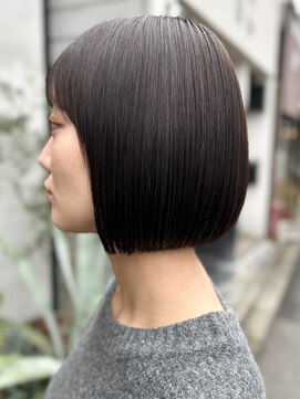 レリコ ニド(Relico-nid) 黒髪 髪質改善20代30代 暗めグレージュボブ 京都/四条烏丸