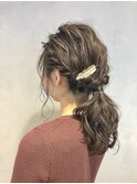 【三ツ井】簡単ナチュラルアレンジ 二次会 ゆるふわポニーテール