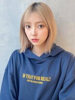 アグ ヘアー パルム 港店(Agu hair palm) 《Agu hair》ハイトーン×パツっとボブ