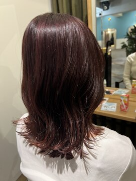 ムーン(moon) #チェリーブラウン #フェミニンロング #ダークアッシュ