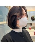 【修】20代30代40代◎透明感カラー×韓国切りぱなしボブ