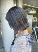 グレージュカラー/ボブウルフ/黒髪/ココアベージュ