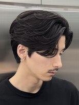センターパートカルマヘアニュアンスパーマ韓国シャドウパーマ