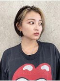 インナーカラーボブミルクティーベージュナチュラルボブ30代20代