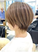 ショートボブ髪型30代40代50代前髪あり前髪なし面長丸顔【倉田】