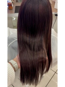 スタイル 横浜(STYLE) 紫ブラウン/ケアブリーチ/ピンクハイライトエクステ/エクステ
