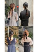 編み下ろしヘアアレンジ